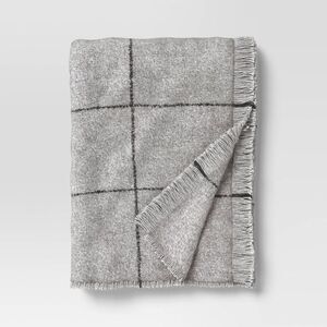Windowpane Boucle Throw Blanket Cray/Charcoal - Threshold